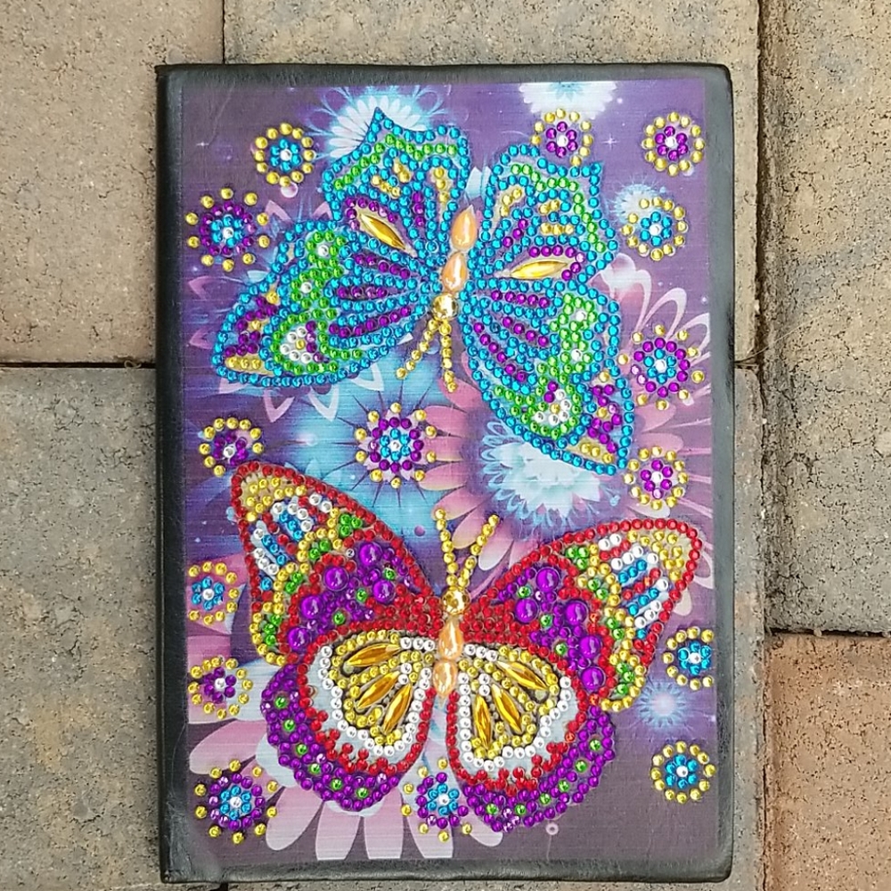 Jeweled Soft Leather Butterflies Journal/Notebook